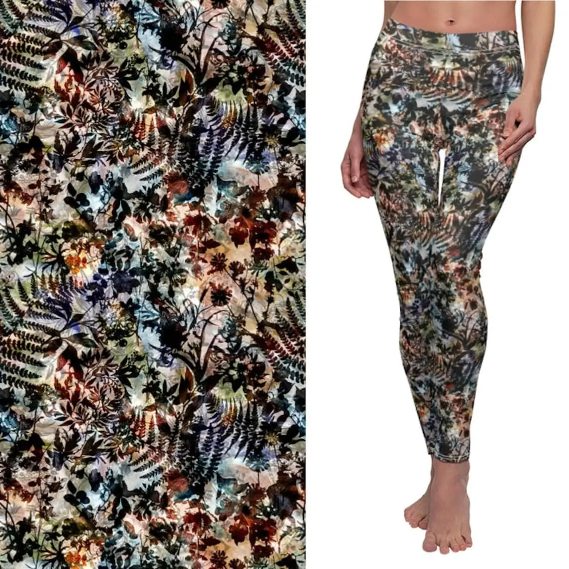 Forest Camo Leggings: Abstract Print Yoga Pants