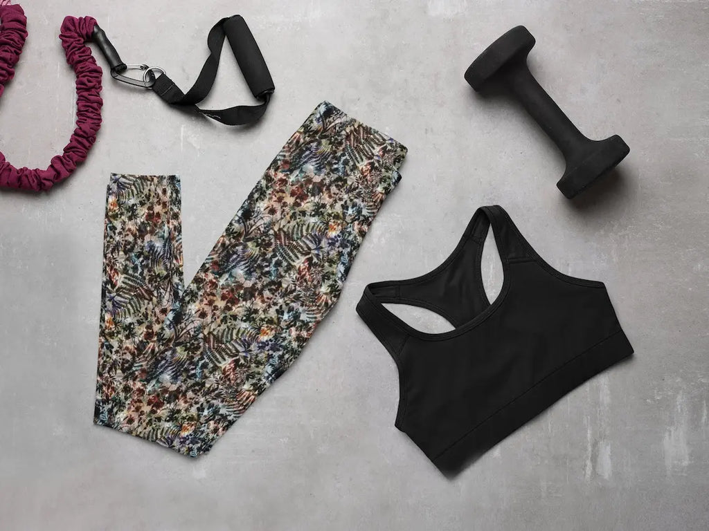 Forest Camo Leggings: Abstract Print Yoga Pants