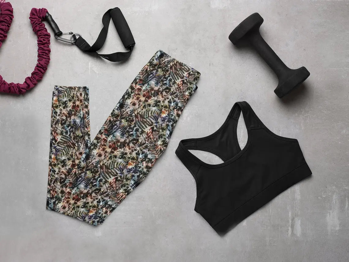 Forest Camo Leggings: Abstract Print Yoga Pants