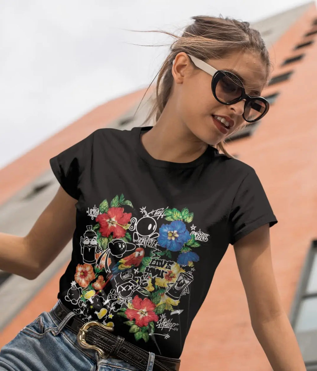 Tropical Graffiti Graphic Tee Shirt, Hoodie Sweatshirt