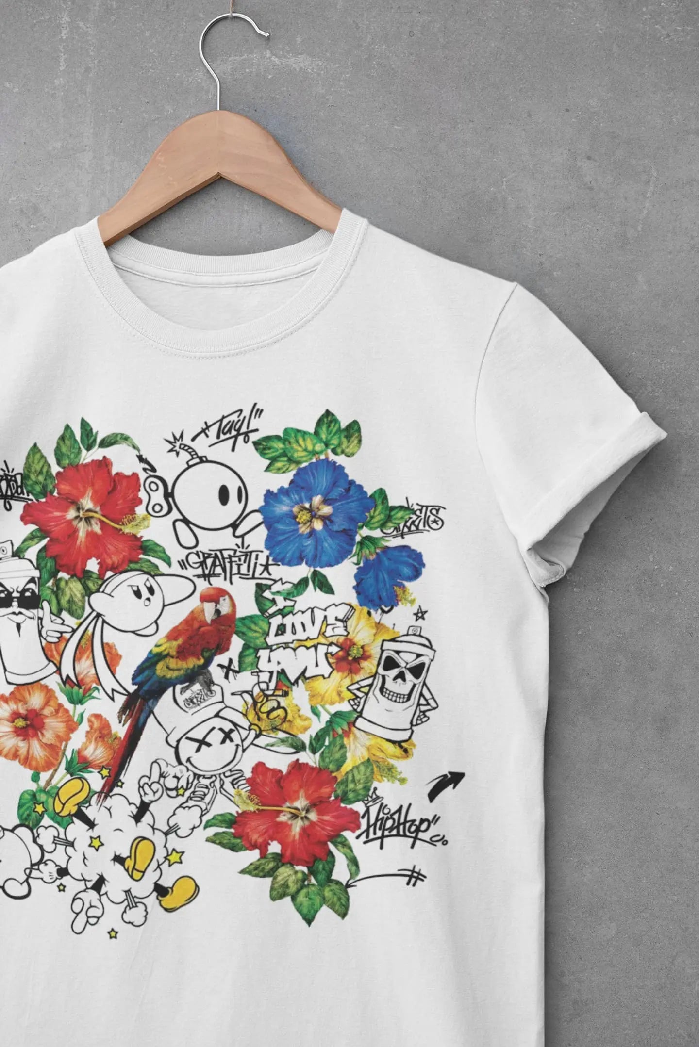 Tropical Graffiti Graphic Tee Shirt, Hoodie Sweatshirt