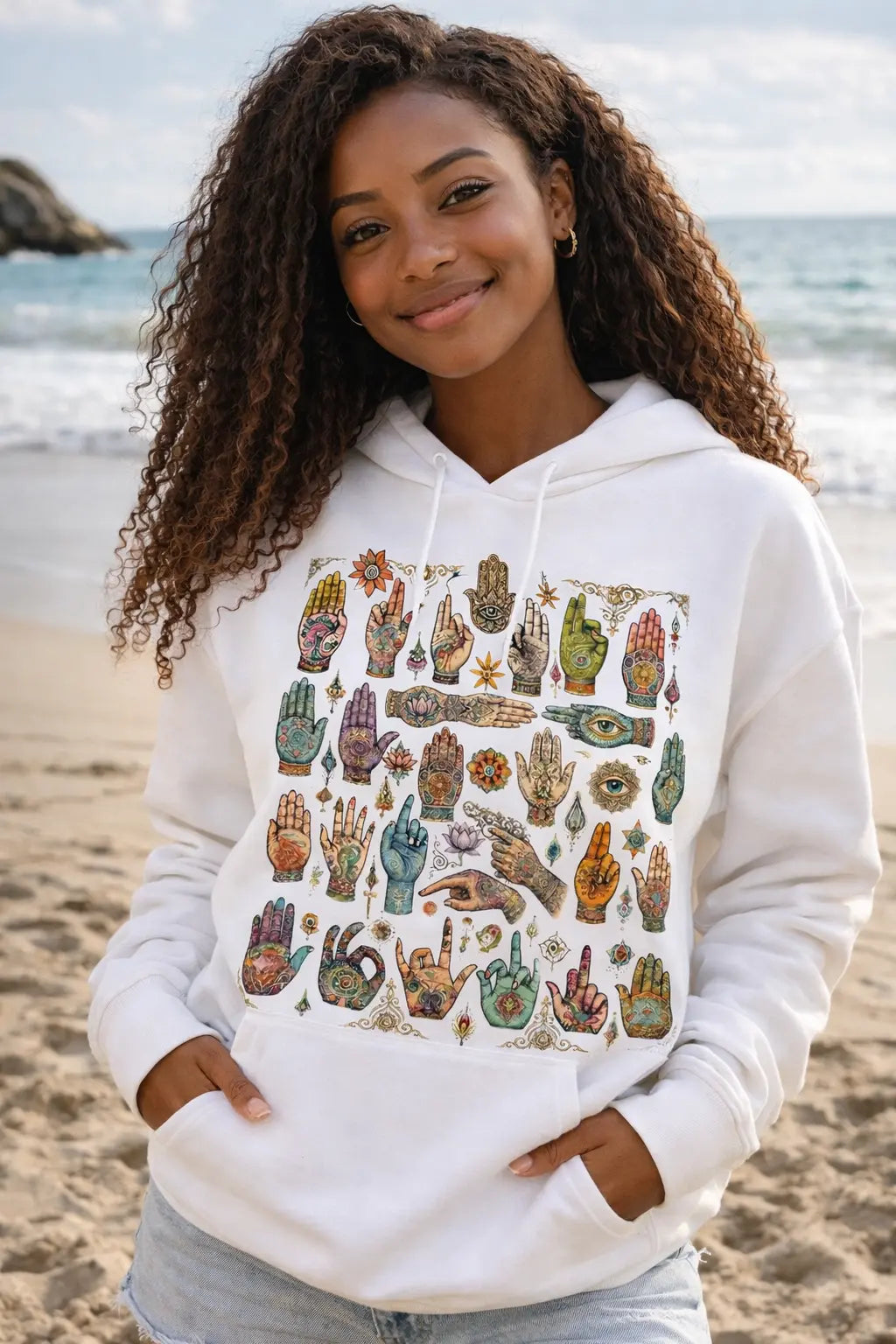 Hamsa & Third Eye Hands Graphic Tee Shirt, Hoodie Sweatshirt