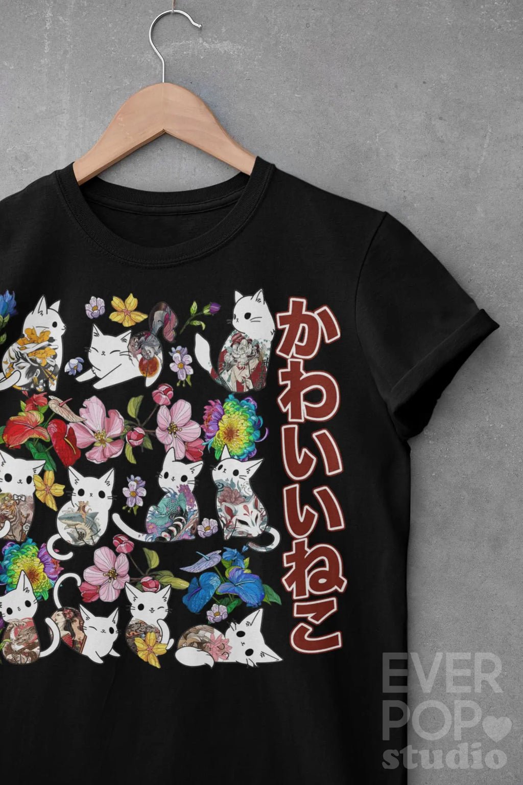 Japanese Cat Graphic Tee Shirt, Hoodie Sweatshirt