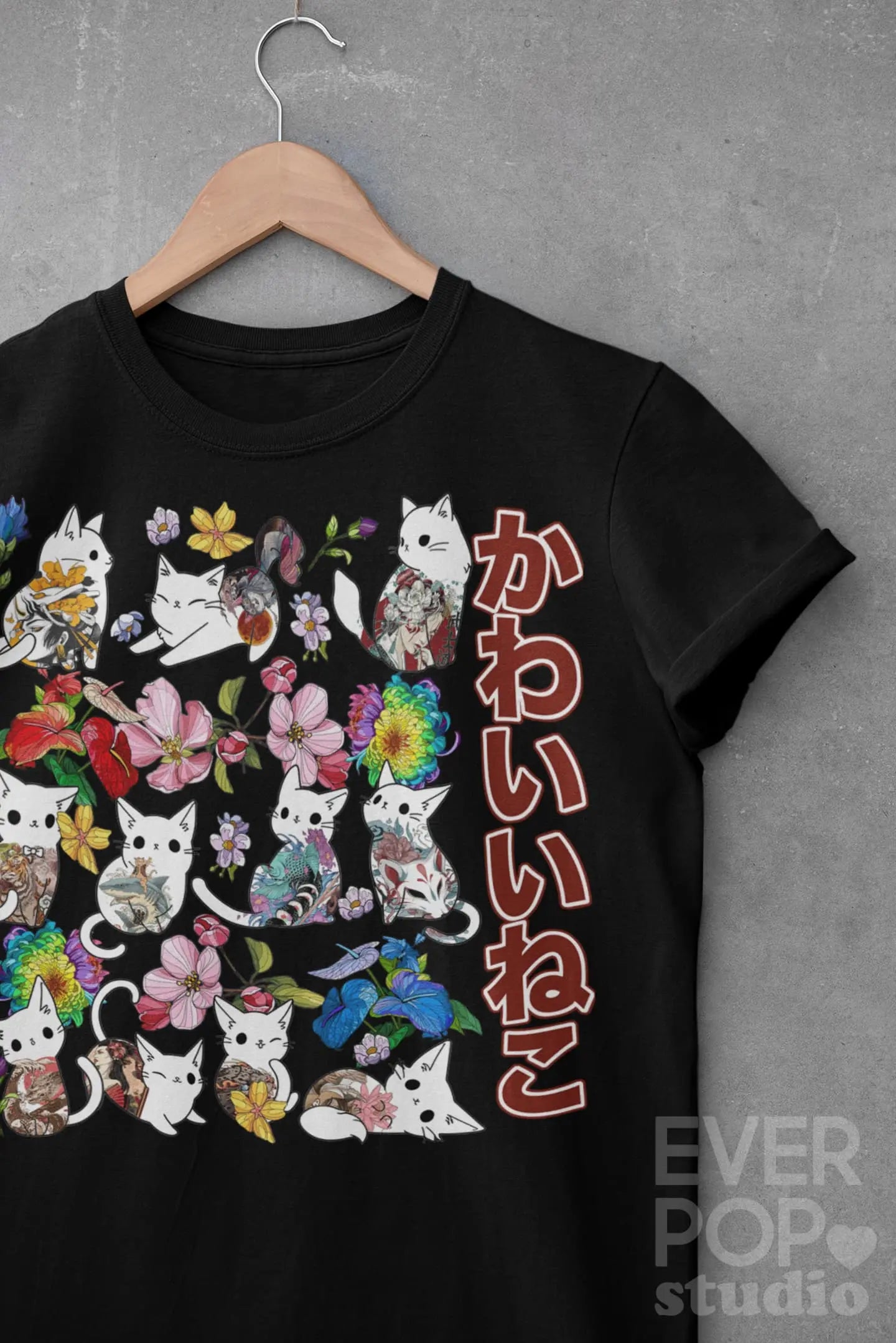 Japanese Cat Graphic Tee Shirt, Hoodie Sweatshirt