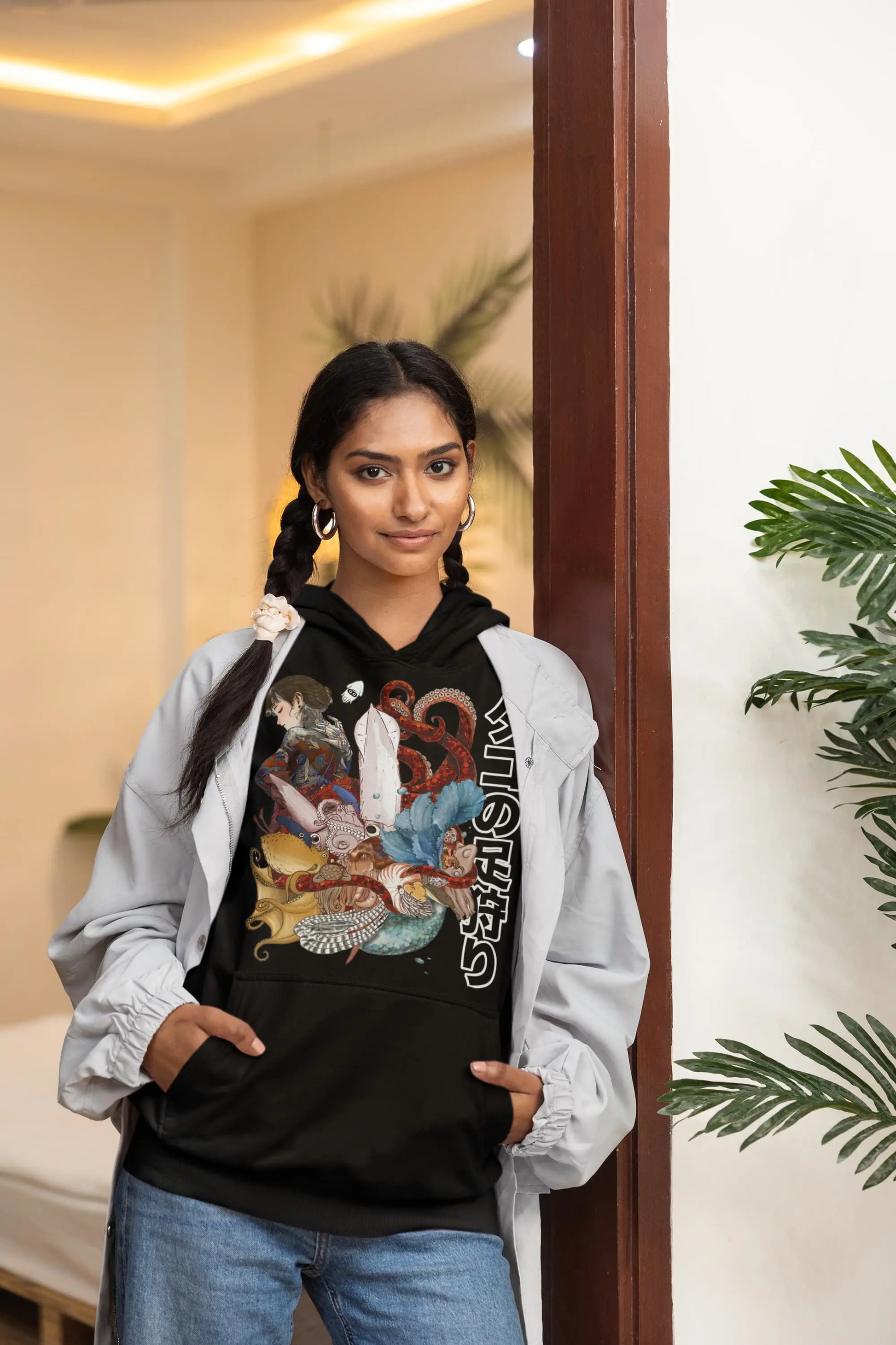 Japanese Mermaid Graphic Tee Shirt, Hoodie Sweatshirt