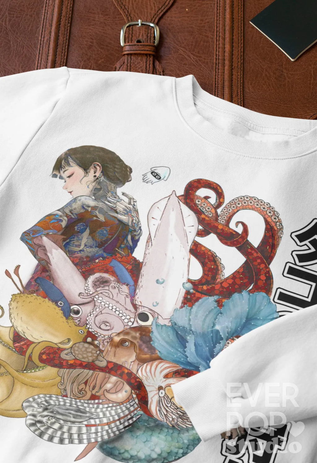 Japanese Mermaid Graphic Tee Shirt, Hoodie Sweatshirt
