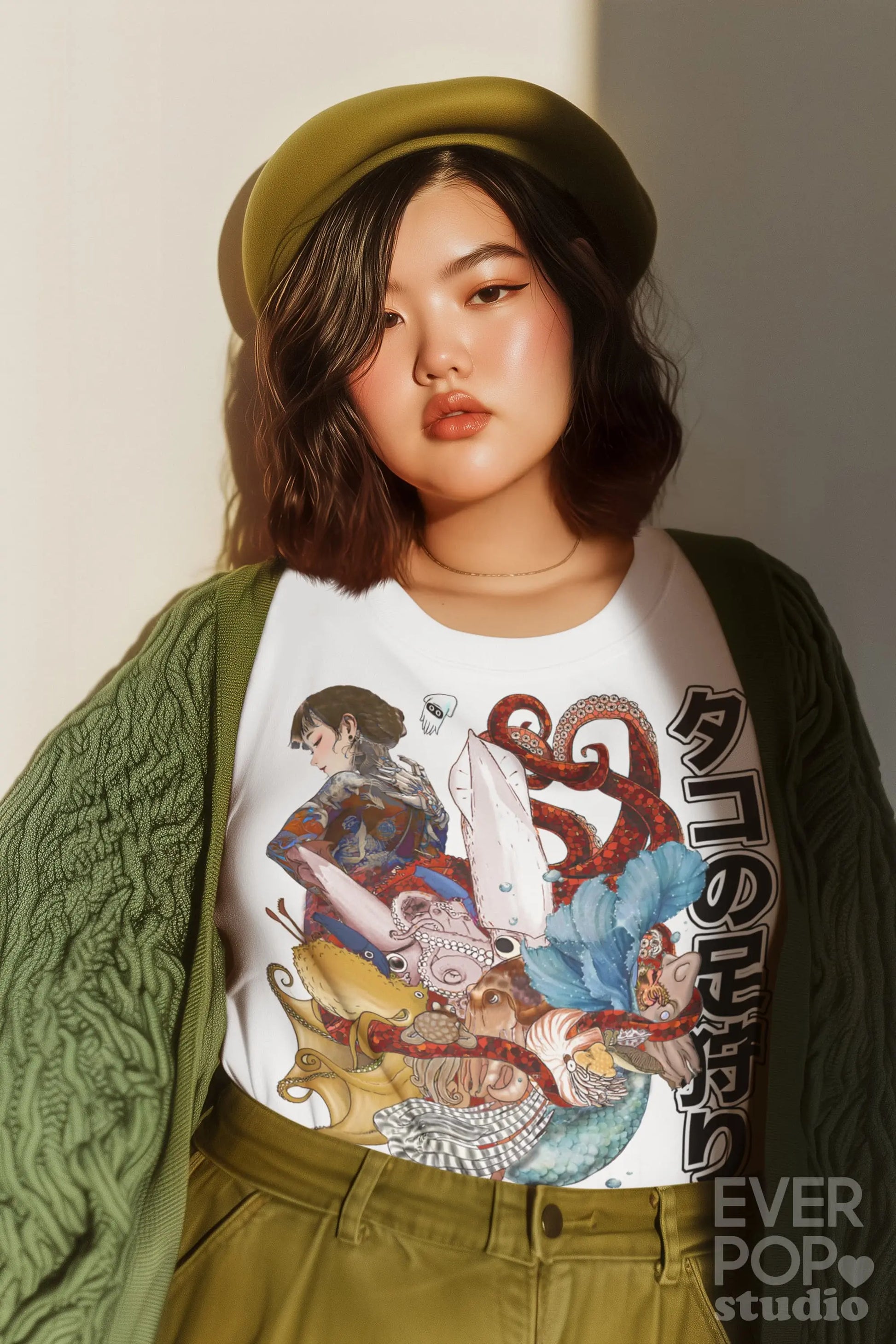 Japanese Mermaid Graphic Tee Shirt, Hoodie Sweatshirt