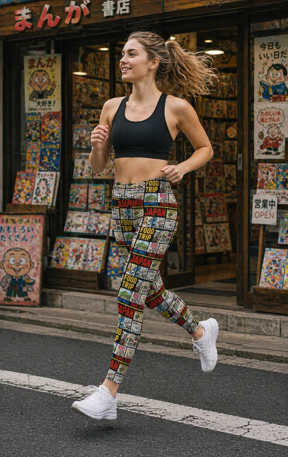 Japan Food Trip  Leggings: Gothic Yoga Pants, Gym Workout Clothes