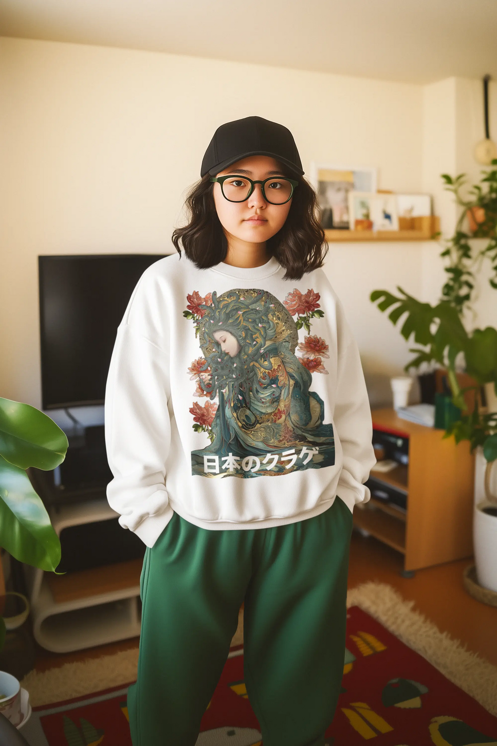 Japanese Medusa Graphic Tee Shirt, Hoodie Sweatshirt