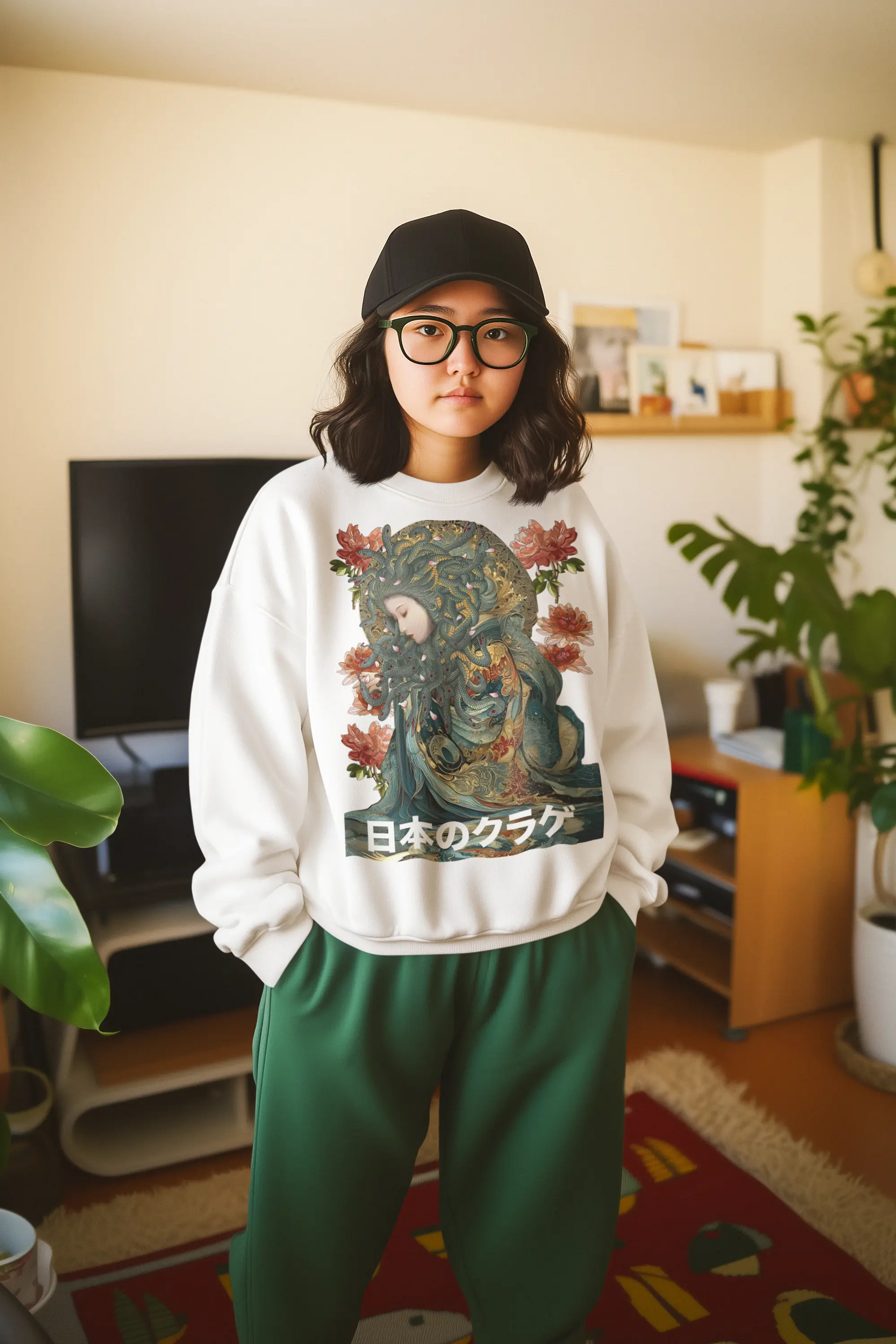 Japanese Medusa Graphic Tee Shirt, Hoodie Sweatshirt