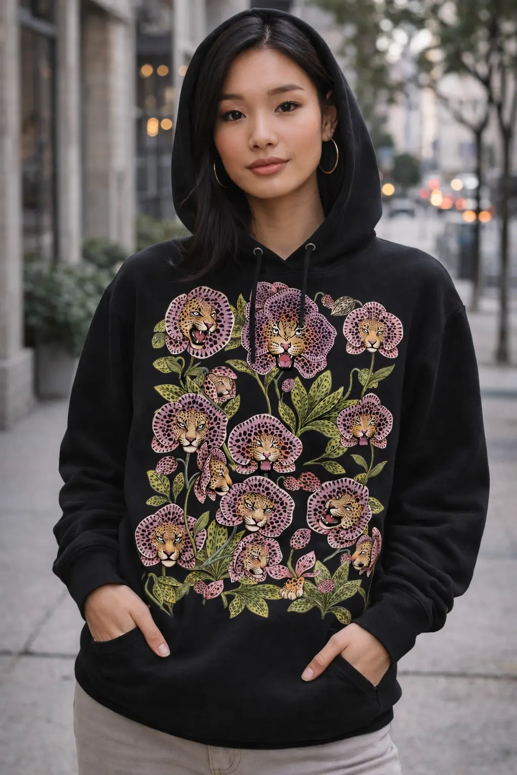 Leopard Orchid Bloom Graphic Tee Shirt, Hoodie Sweatshirt