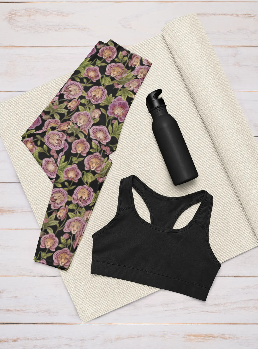 Leopard Orchid  Leggings: Gothic Yoga Pants, Gym Workout Clothes