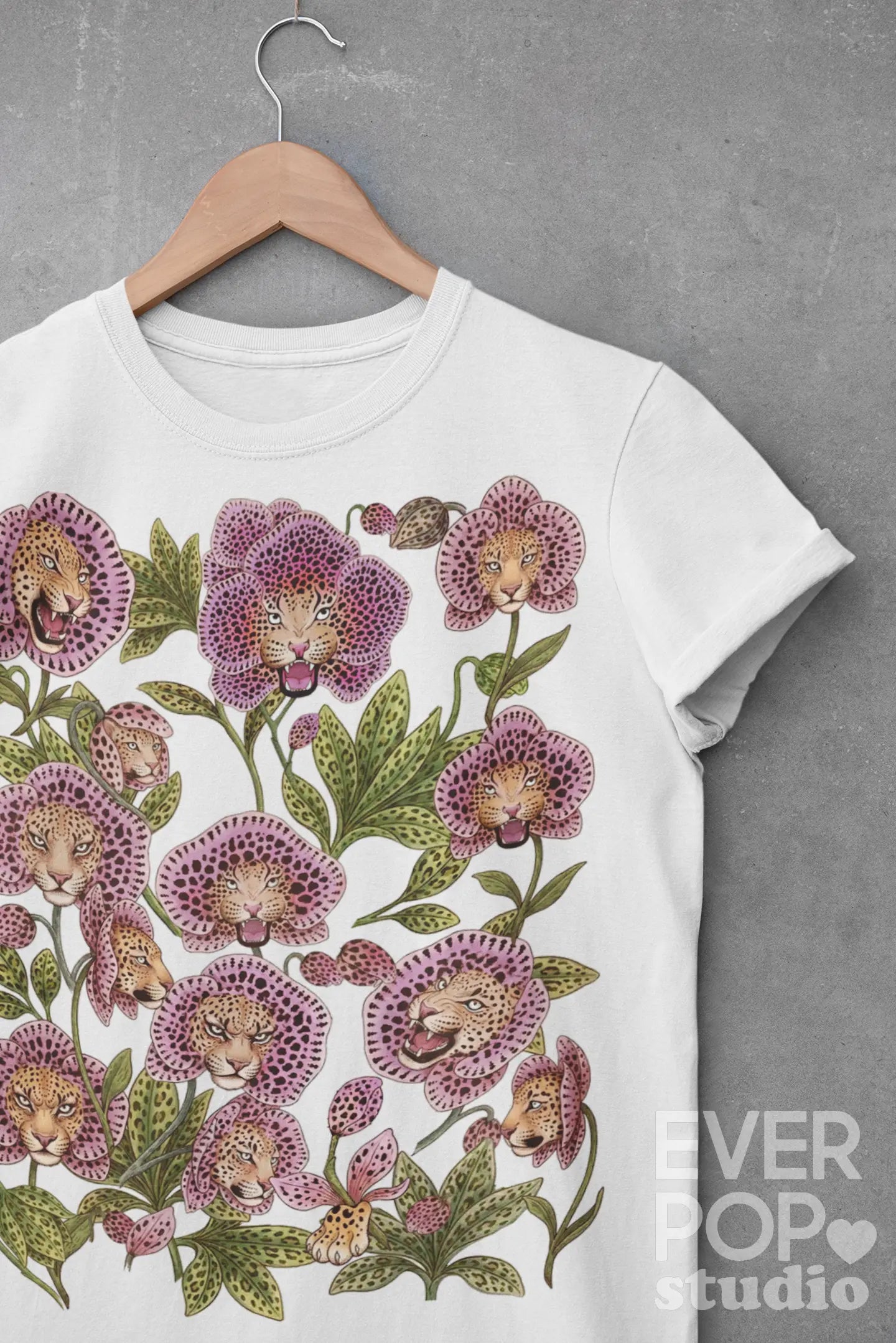 Leopard Orchid Bloom Graphic Tee Shirt, Hoodie Sweatshirt