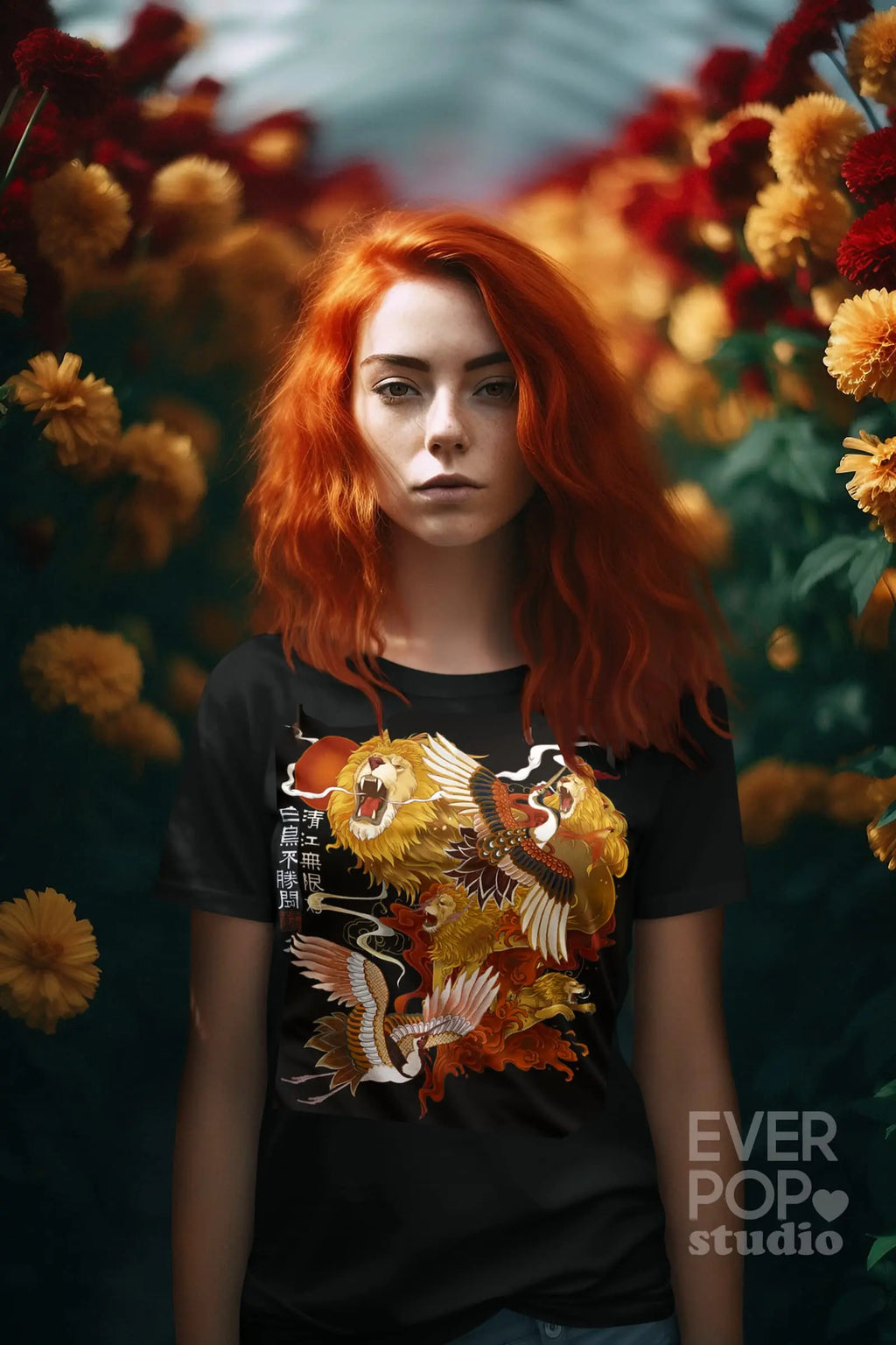 Lion Crane Graphic Tee Shirt, Hoodie Sweatshirt