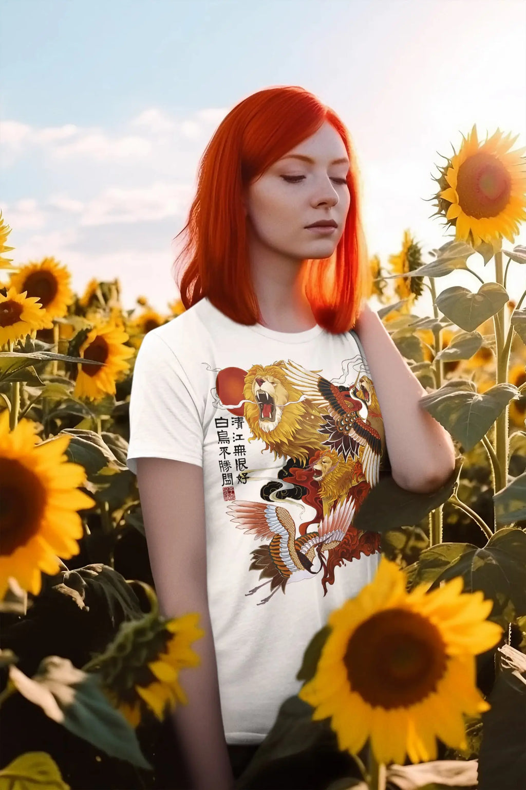 Lion Crane Graphic Tee Shirt, Hoodie Sweatshirt