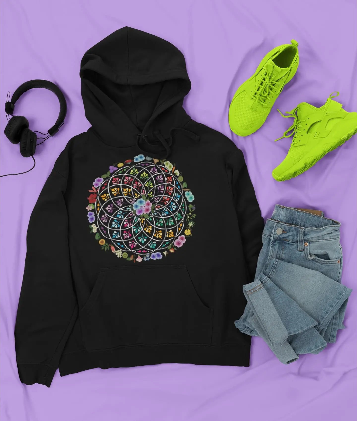 Floral Mandala Graphic Tee Shirt, Hoodie Sweatshirt