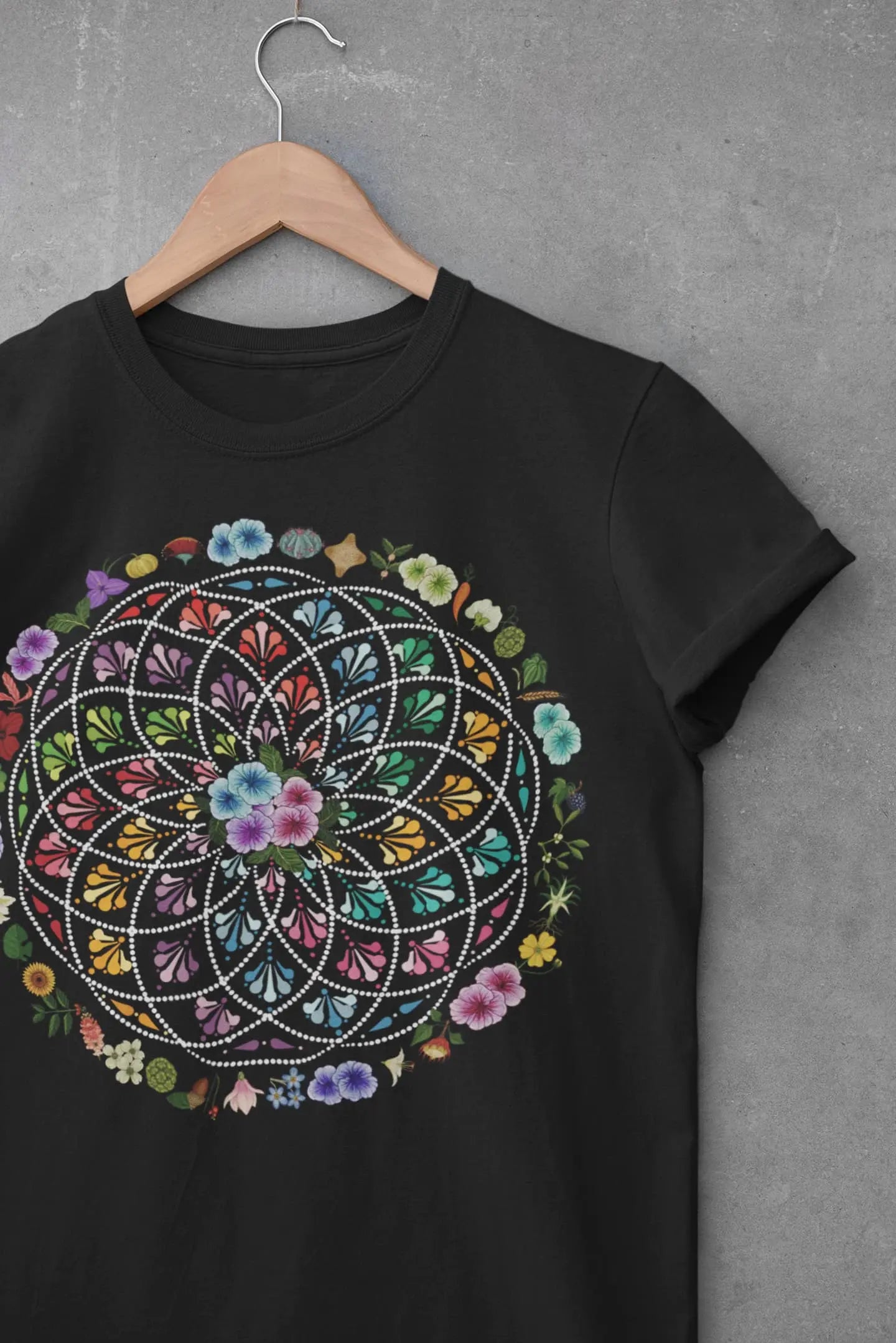 Floral Mandala Graphic Tee Shirt, Hoodie Sweatshirt