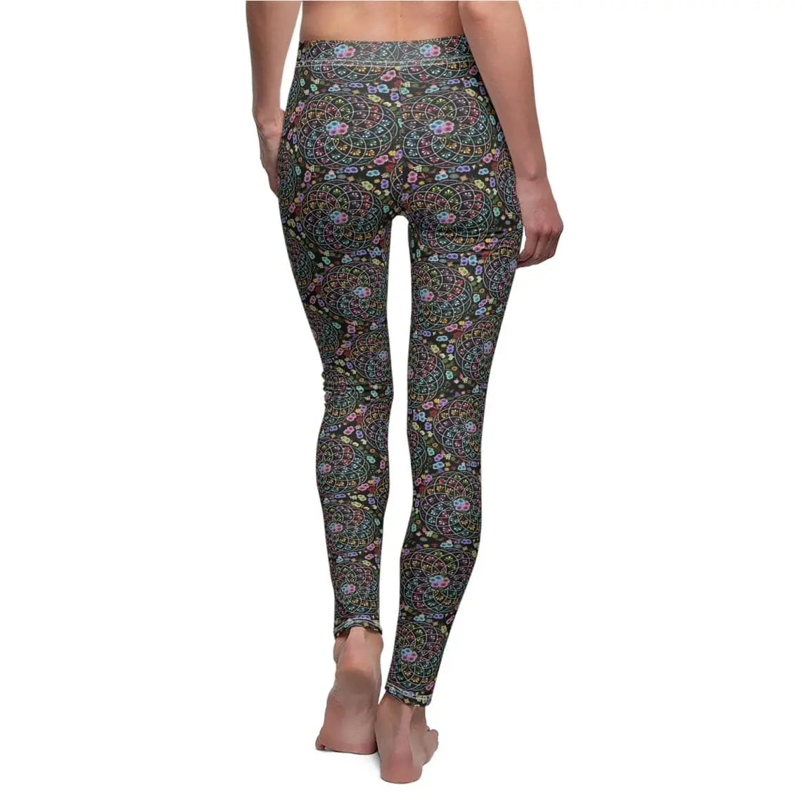 Mandala Leggings: Boho Floral Rainbow Print - Women's Activewear