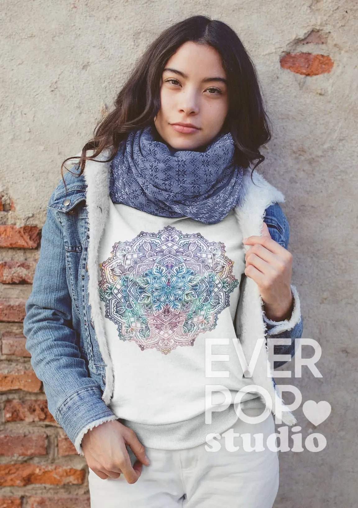 Colorful Mandala Graphic Tee Shirt, Hoodie Sweatshirt