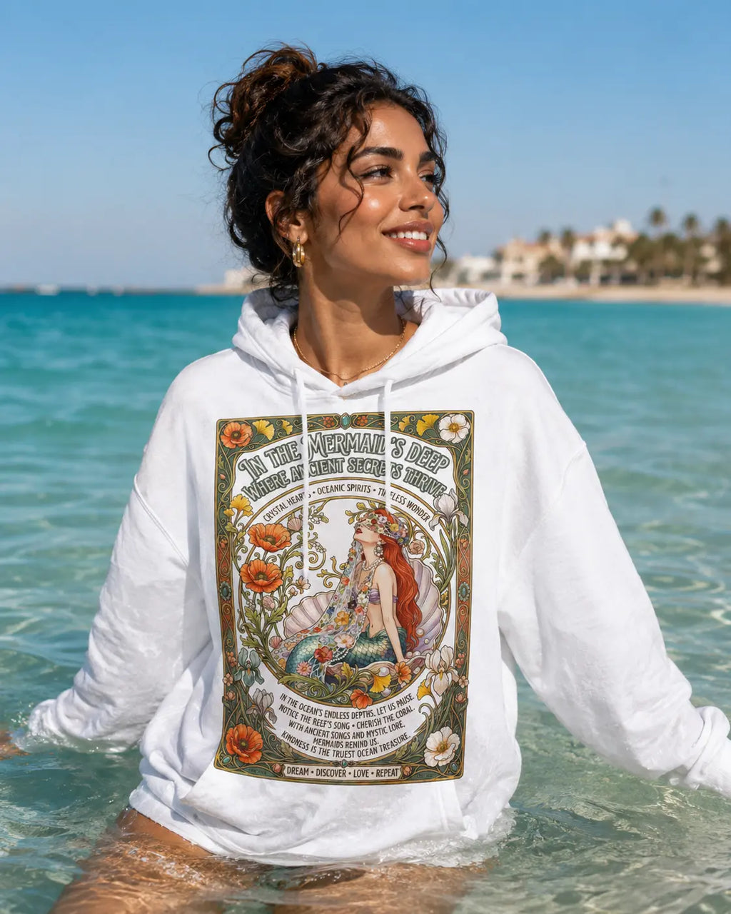 Mermaid Cottagecore Graphic Tee shirt, Hoodie Sweatshirt