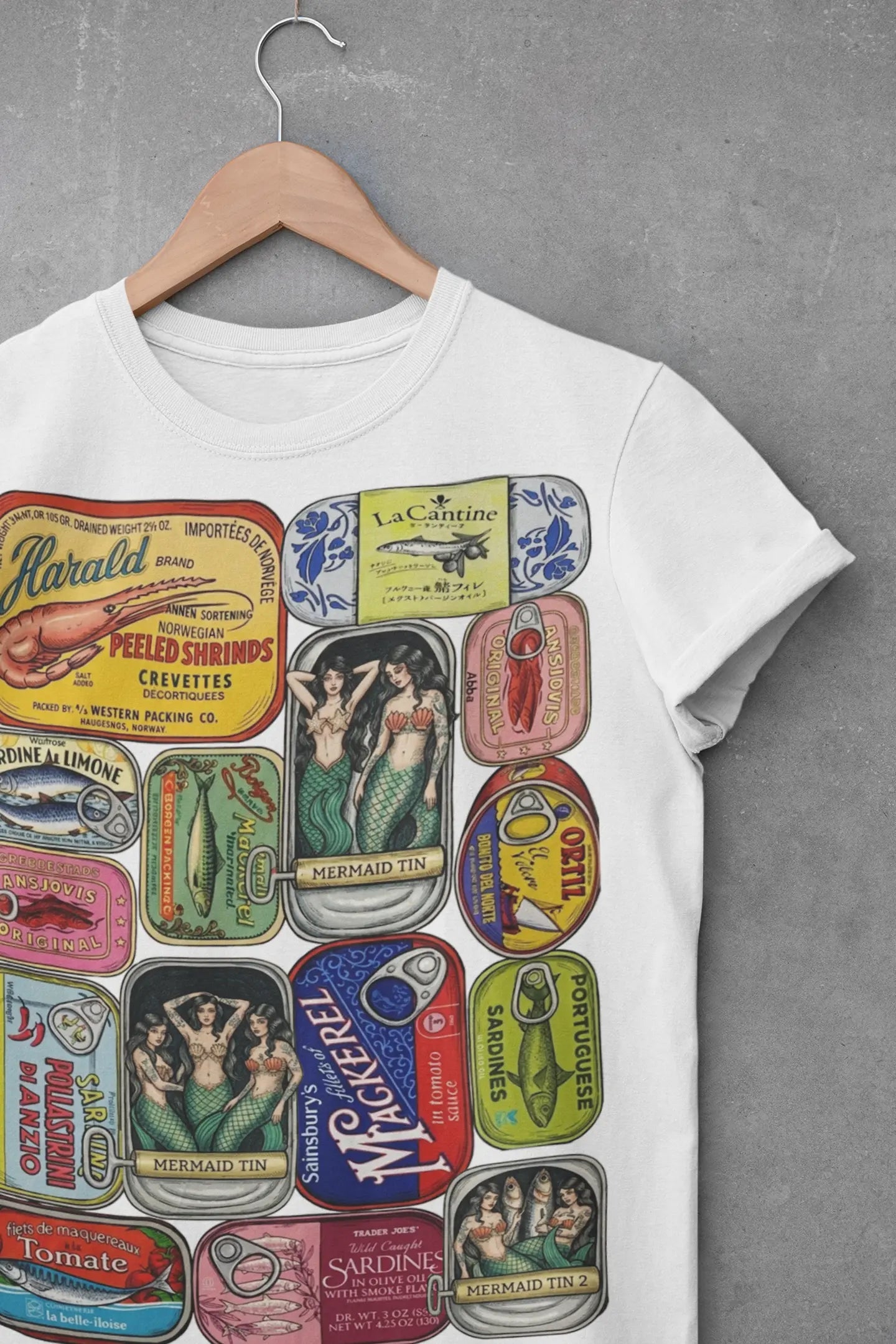 Retro Canned Mermaid Graphic Tee shirt, Hoodie Sweatshirt