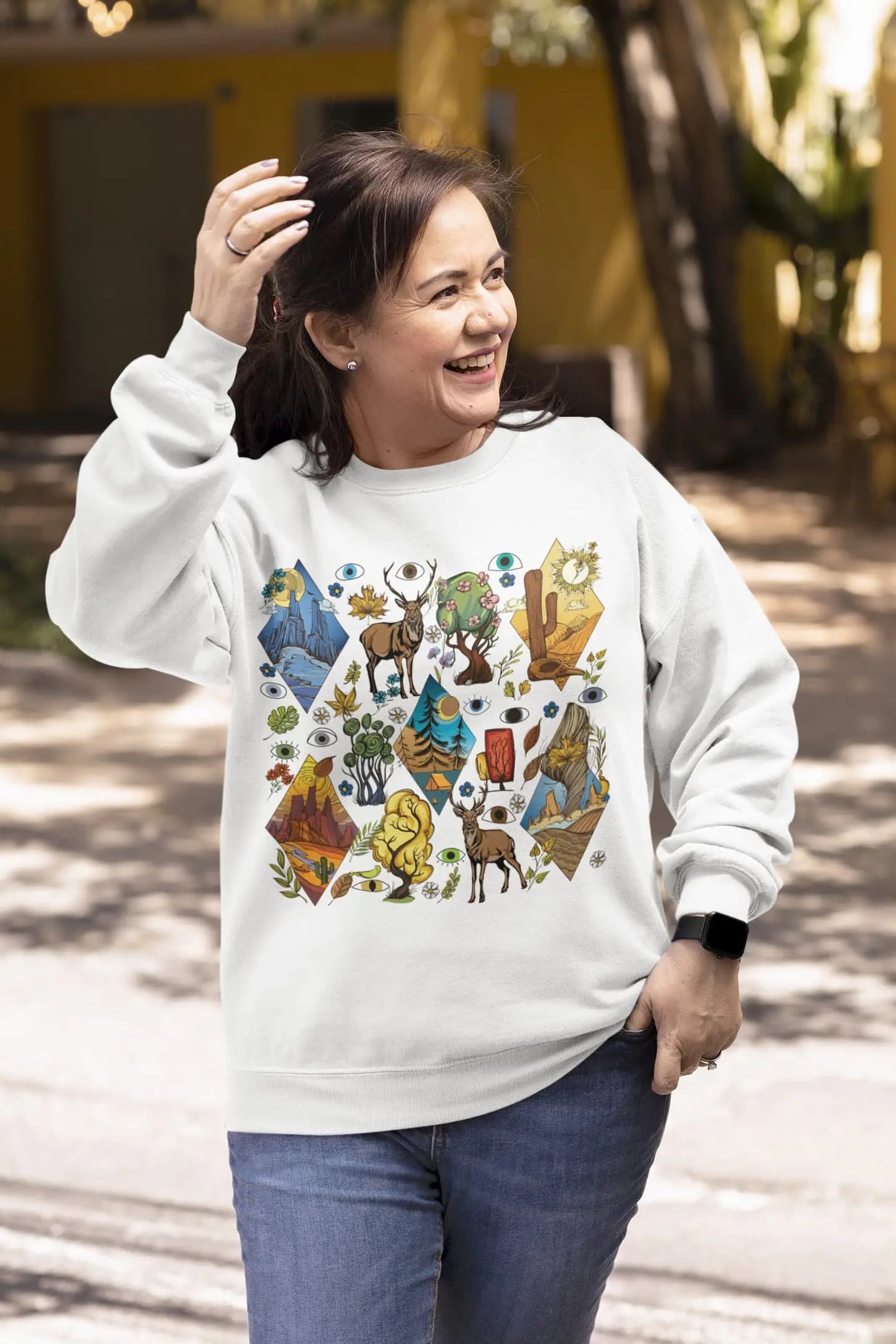 Mountain Deer Graphic Tee Shirt, Hoodie Sweatshirt