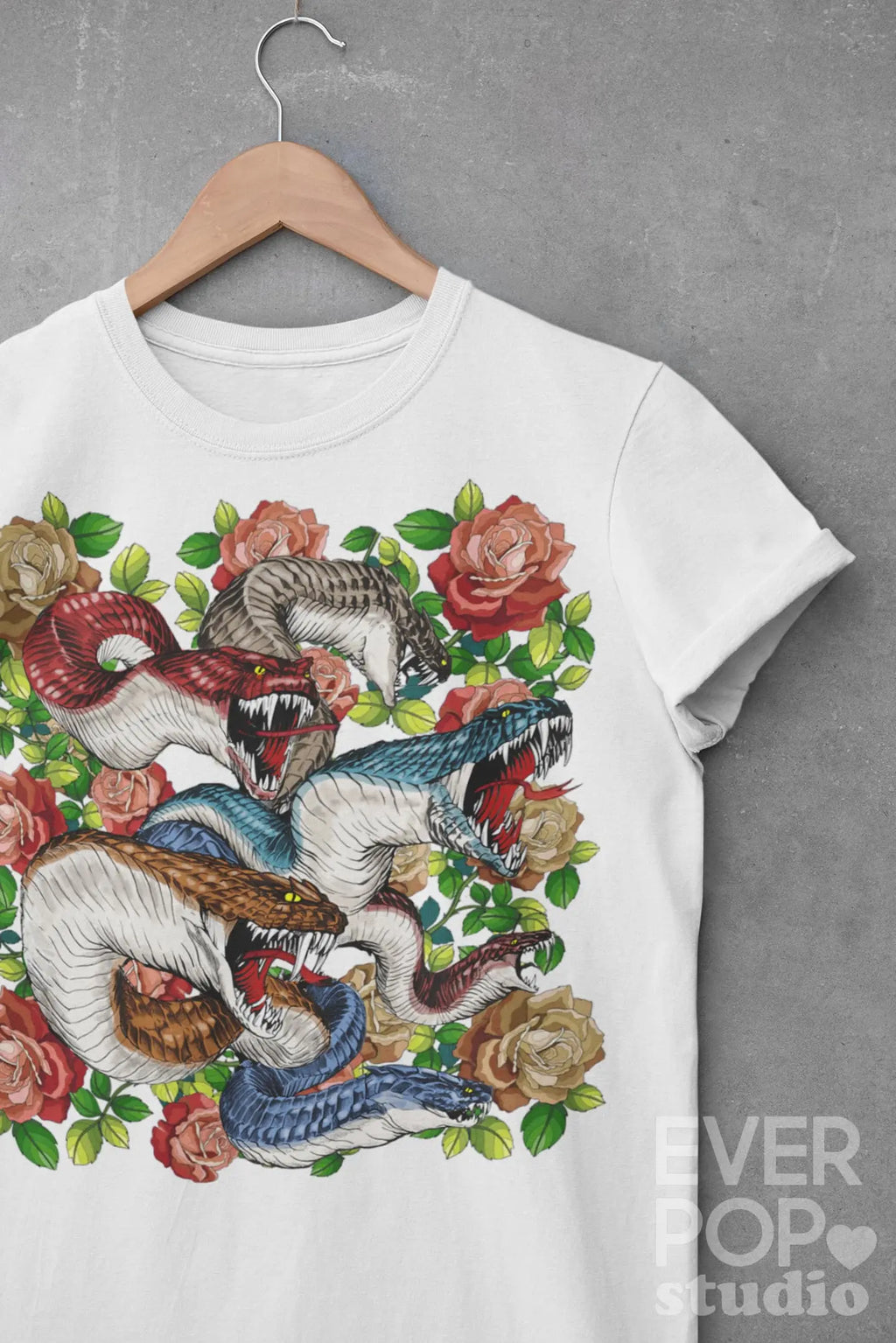 Multi-Head Snake Graphic Tee Shirt, Hoodie Sweatshirt