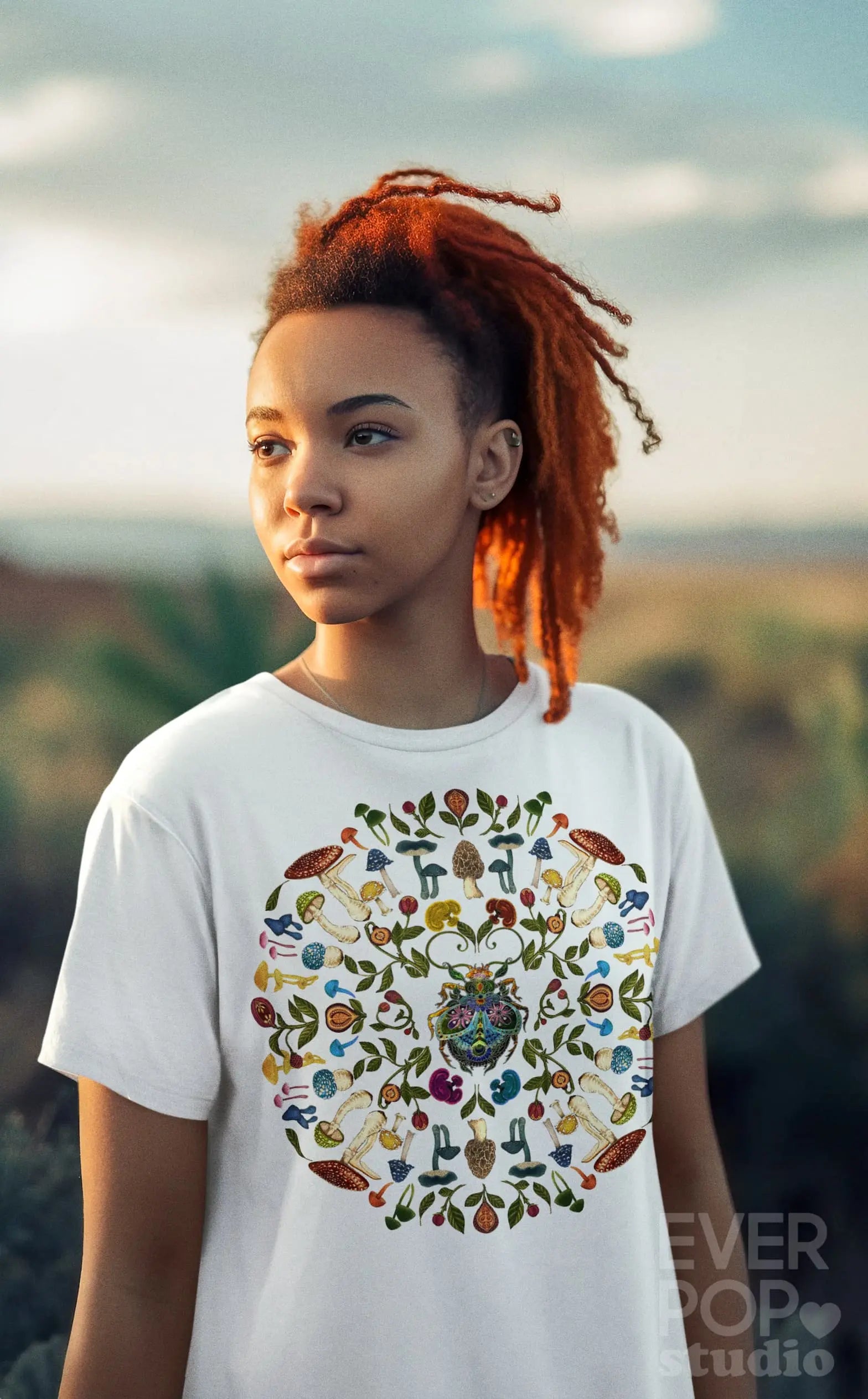 Mushroom Mandala Graphic Tee Shirt, Hoodie Sweatshirt