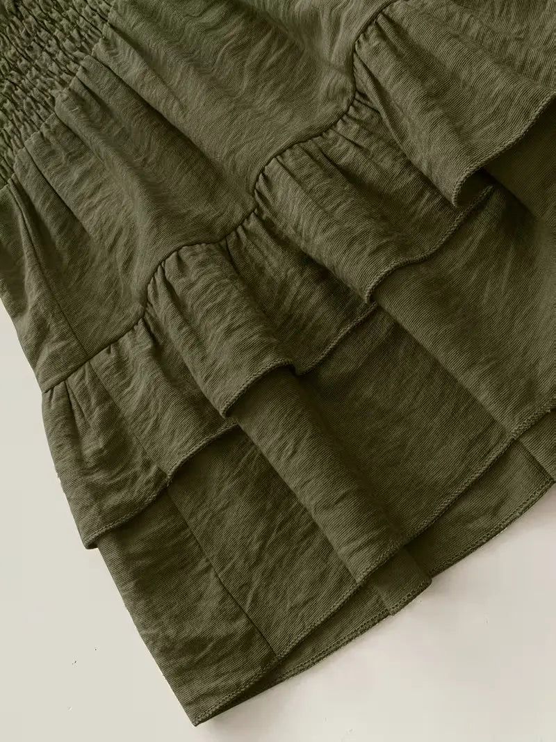 Boho Smocked Waist Ruffle Shorts for Women – Flowy Casual Summer Bottoms