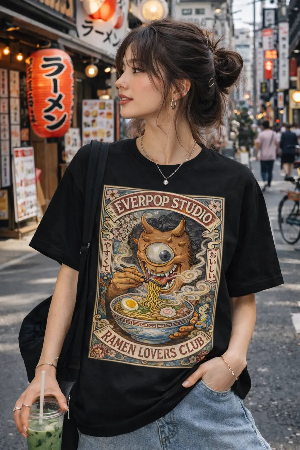 Japanese One Eye Demon Ramen Graphic Tee Shirt, Hoodie Sweatshirt
