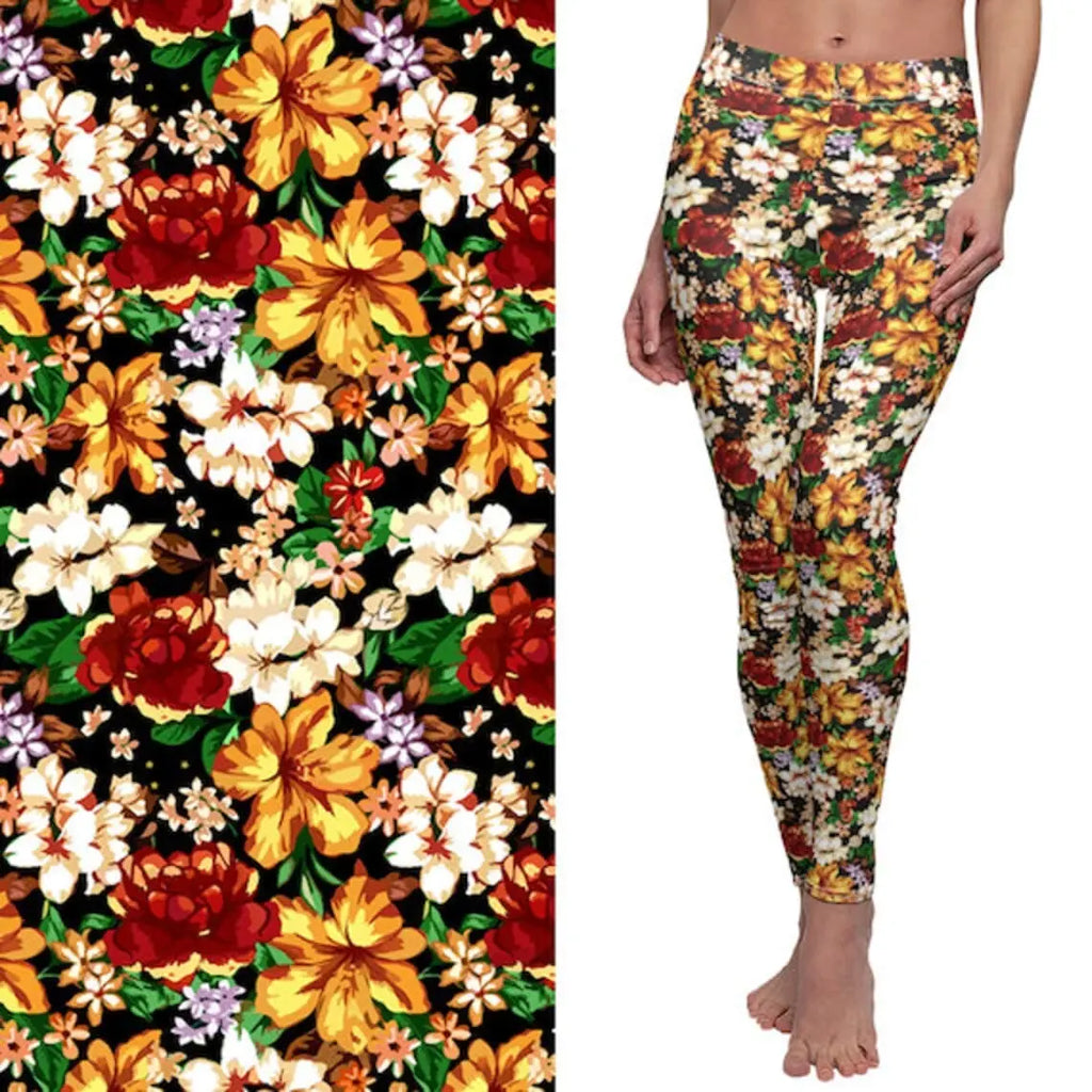 Floral Print Leggings: Women's Activewear Yoga Pants