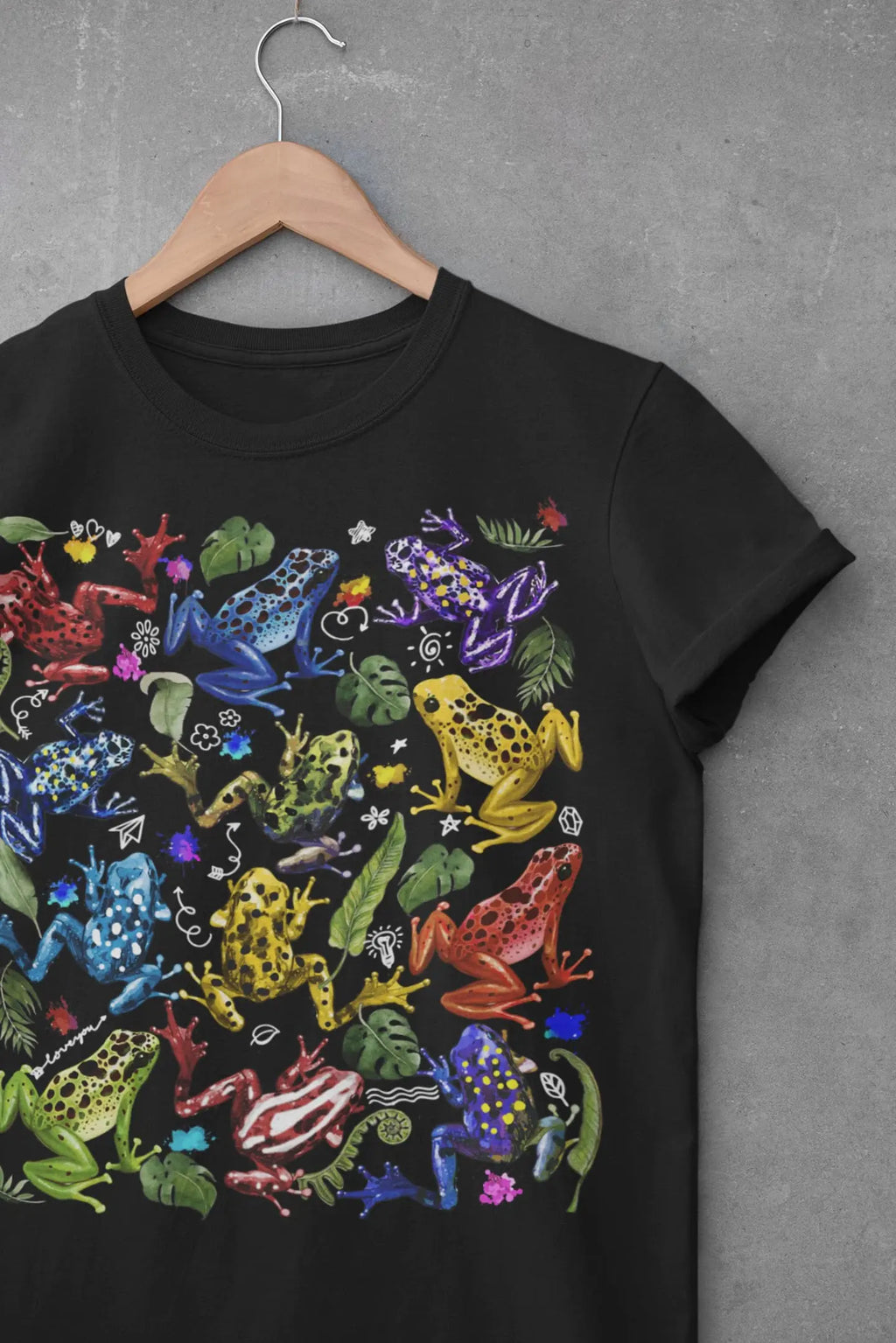 Colorful Frog Graphic Tee Shirt, Hoodie Sweatshirt