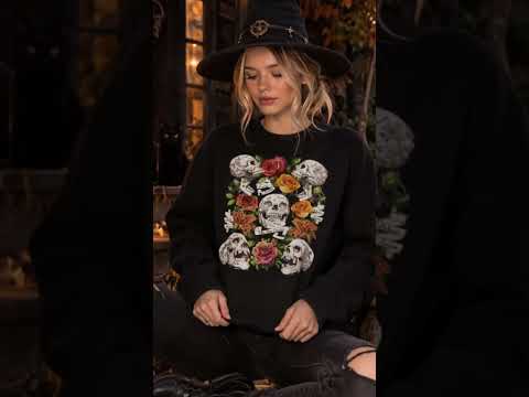 Rose Skull Tattoo Graphic Tee Shirt, Hoodie Sweatshirt