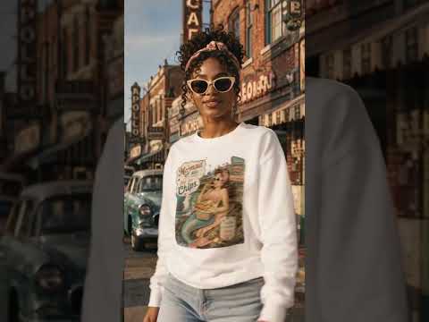 Retro Mermaid Off Duty Graphic Tee Shirt, Hoodie Sweatshirt