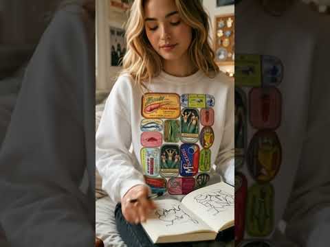 Retro Canned Mermaid Graphic Tee shirt, Hoodie Sweatshirt