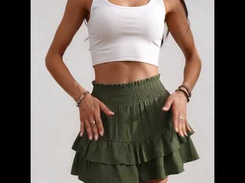 Boho Smocked Waist Ruffle Shorts for Women – Flowy Casual Summer Bottoms
