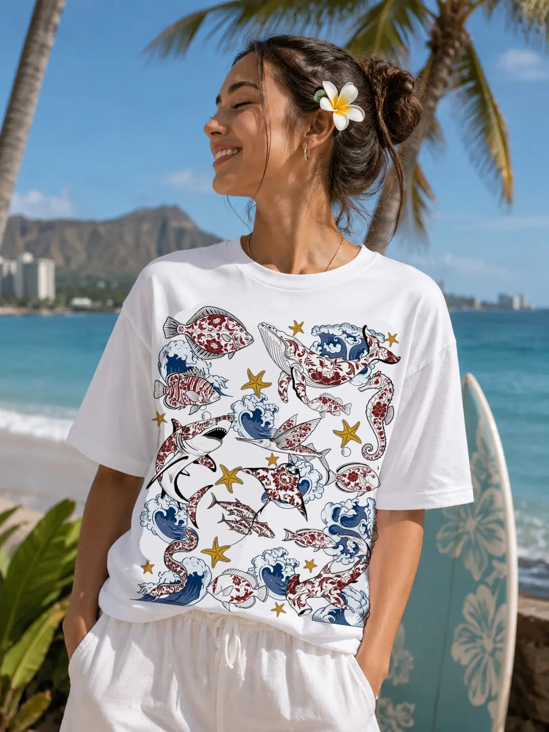 Crimson Sea Wildlife Graphic Tee shirt, Hoodie Sweatshirt