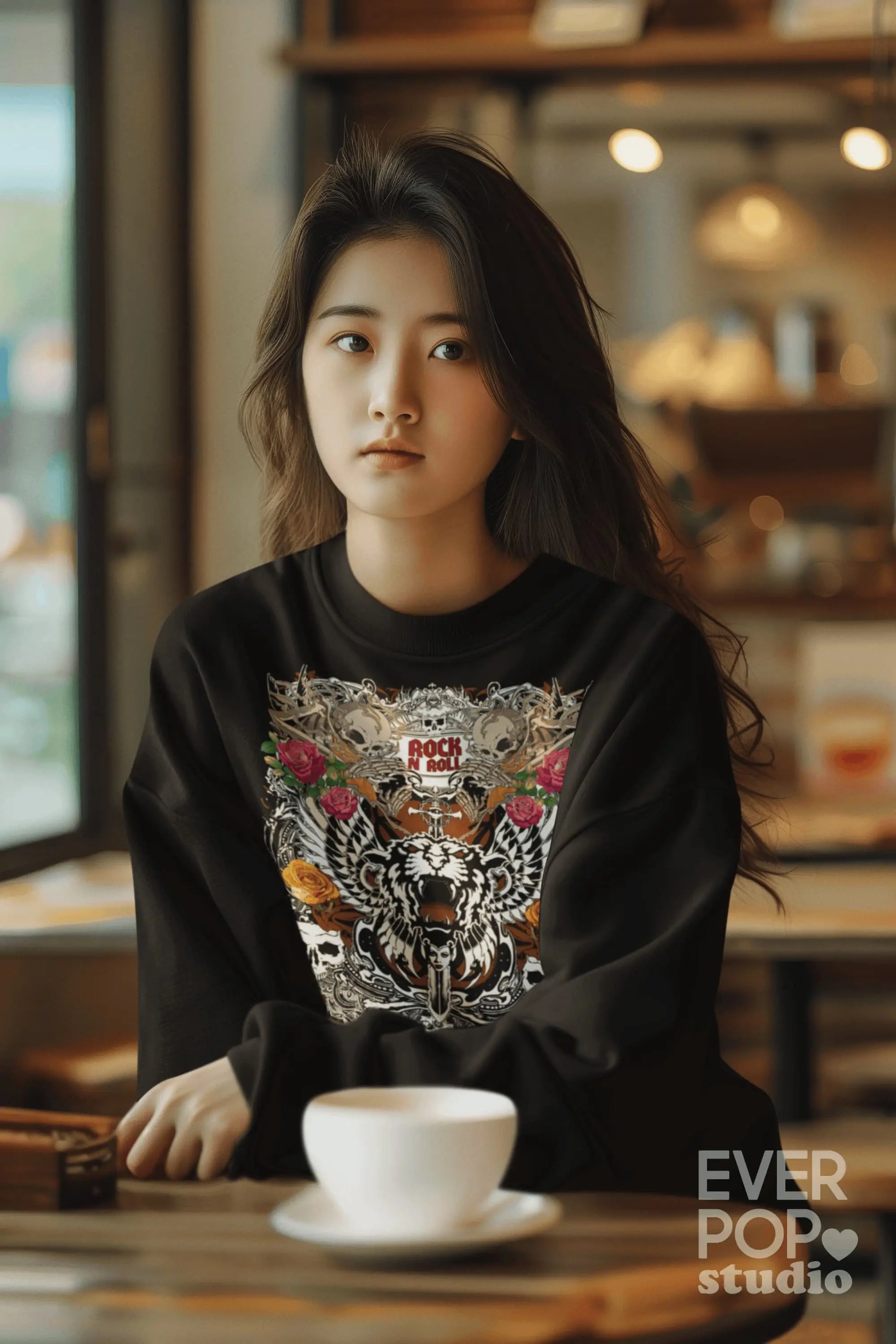 Rock n Roll Tiger Graphic Tee Shirt, Hoodie Sweatshirt