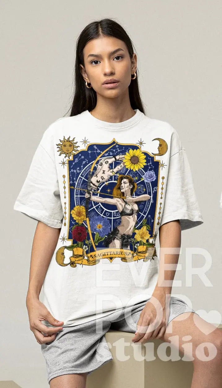 Sagittarius Zodiac Graphic Tee Shirt, Hoodie Sweatshirt