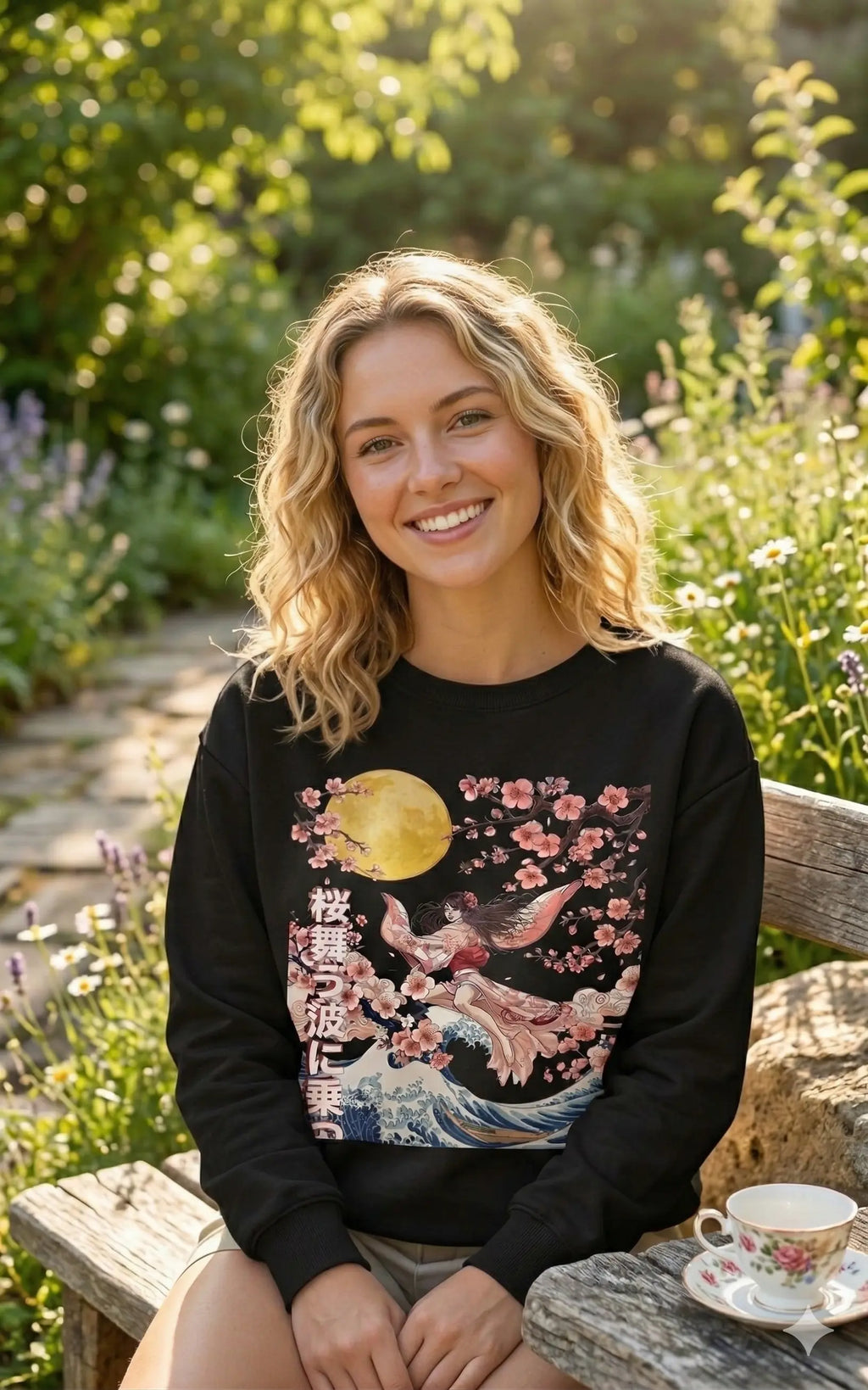 Cherry Blossom Surf Beach Graphic Tee Shirt, Hoodie Sweatshirt