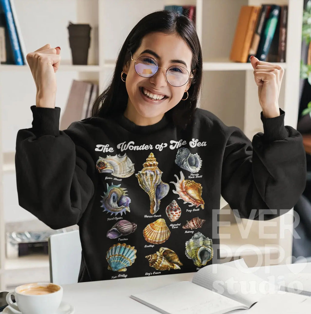 Seashell Graphic Tee Shirt, Hoodie Sweatshirt