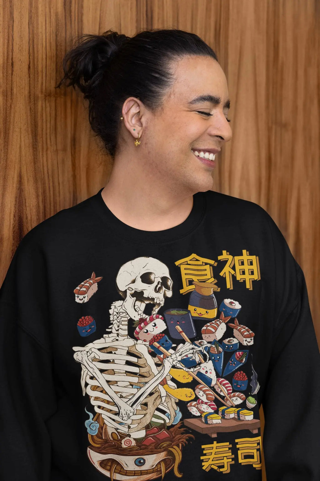 Skeleton Sushi Graphic Tee Shirt, Hoodie Sweatshirt