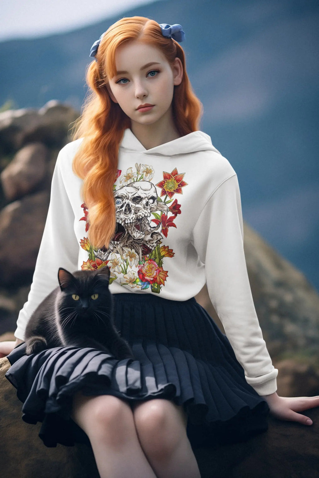 Gothic Skull Graphic Tee Shirt, Hoodie Sweatshirt