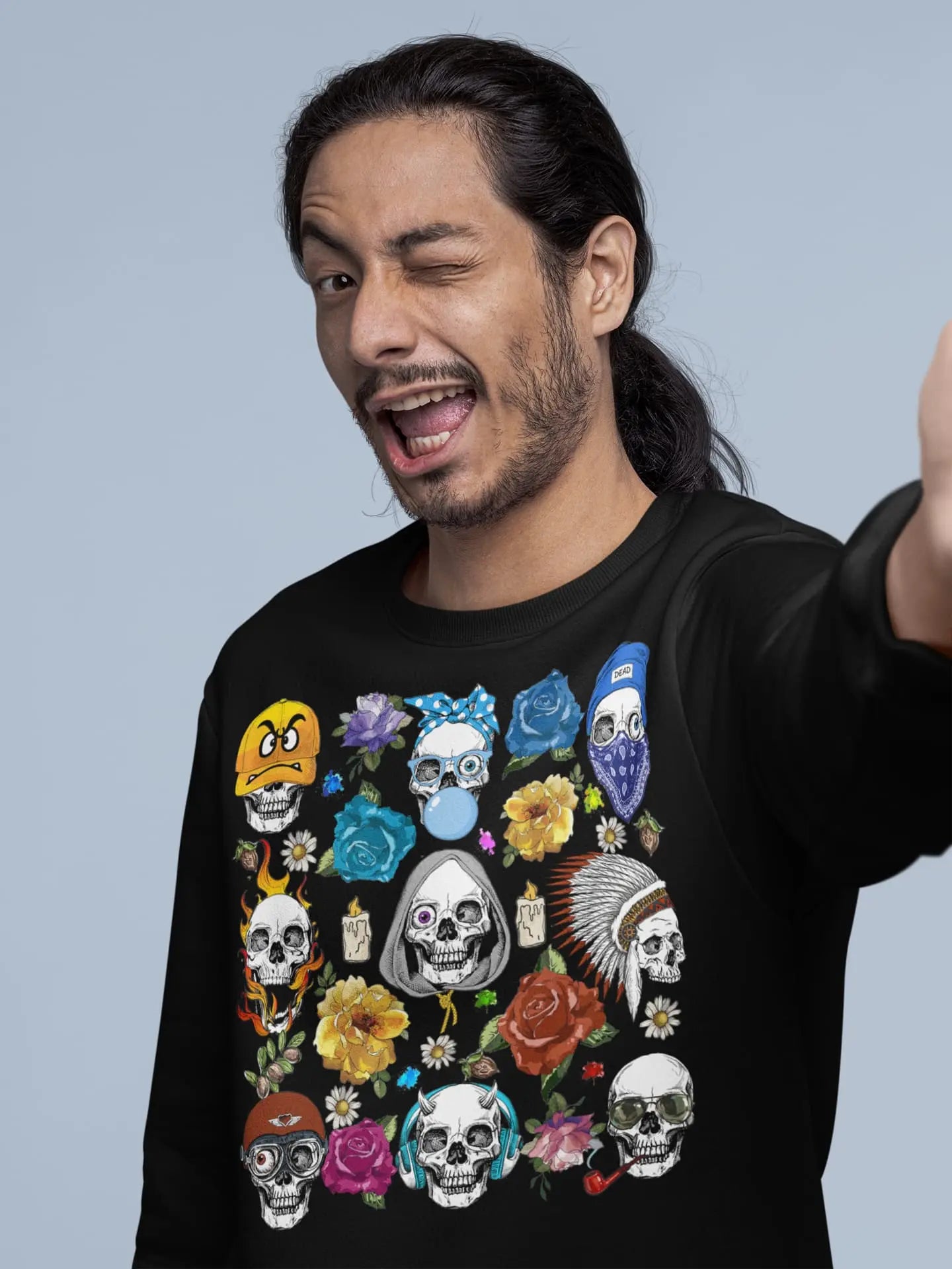 Cute Skull Rose Graphic Tee Shirt, Hoodie Sweatshirt