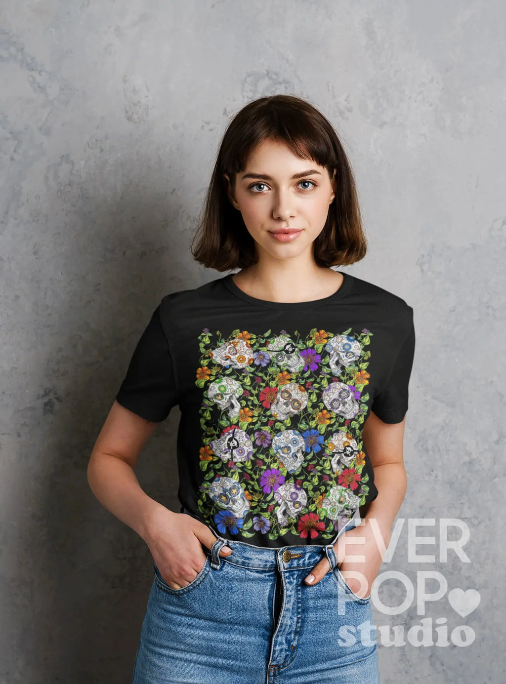 Sugar Skull Halloween Graphic Tee Shirt, Hoodie Sweatshirt