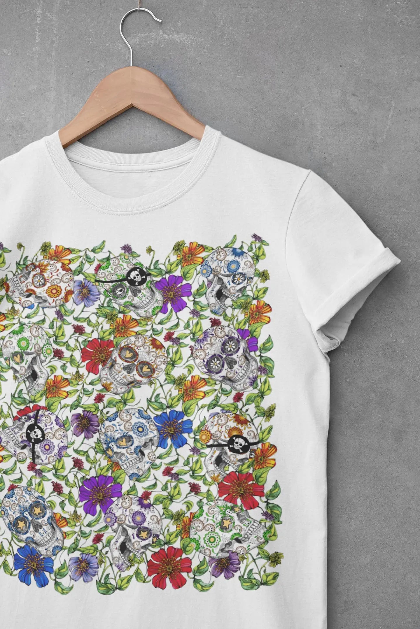 Sugar Skull Halloween Graphic Tee Shirt, Hoodie Sweatshirt