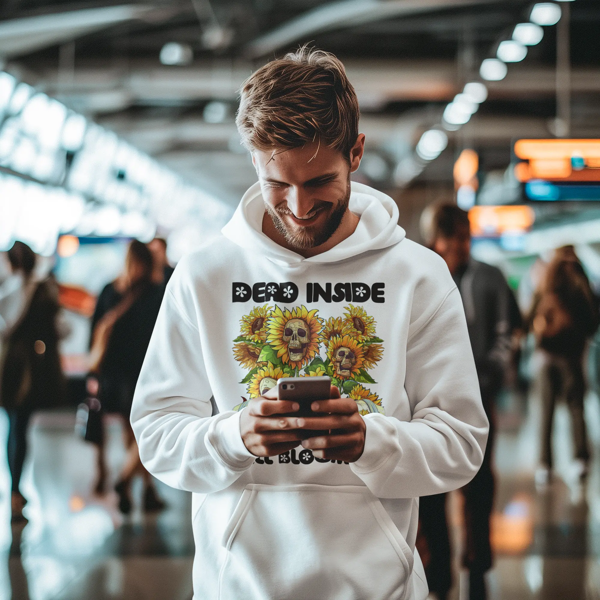 Gothic Sunflower Skull Graphic Tee Shirt, Hoodie Sweatshirt