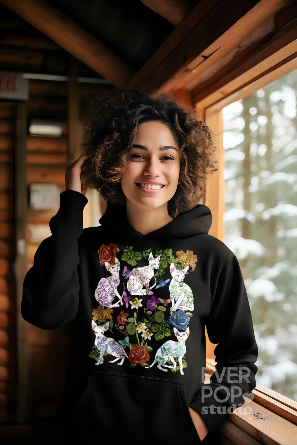 Tattoo Cat Graphic Tee Shirt, Hoodie Sweatshirt