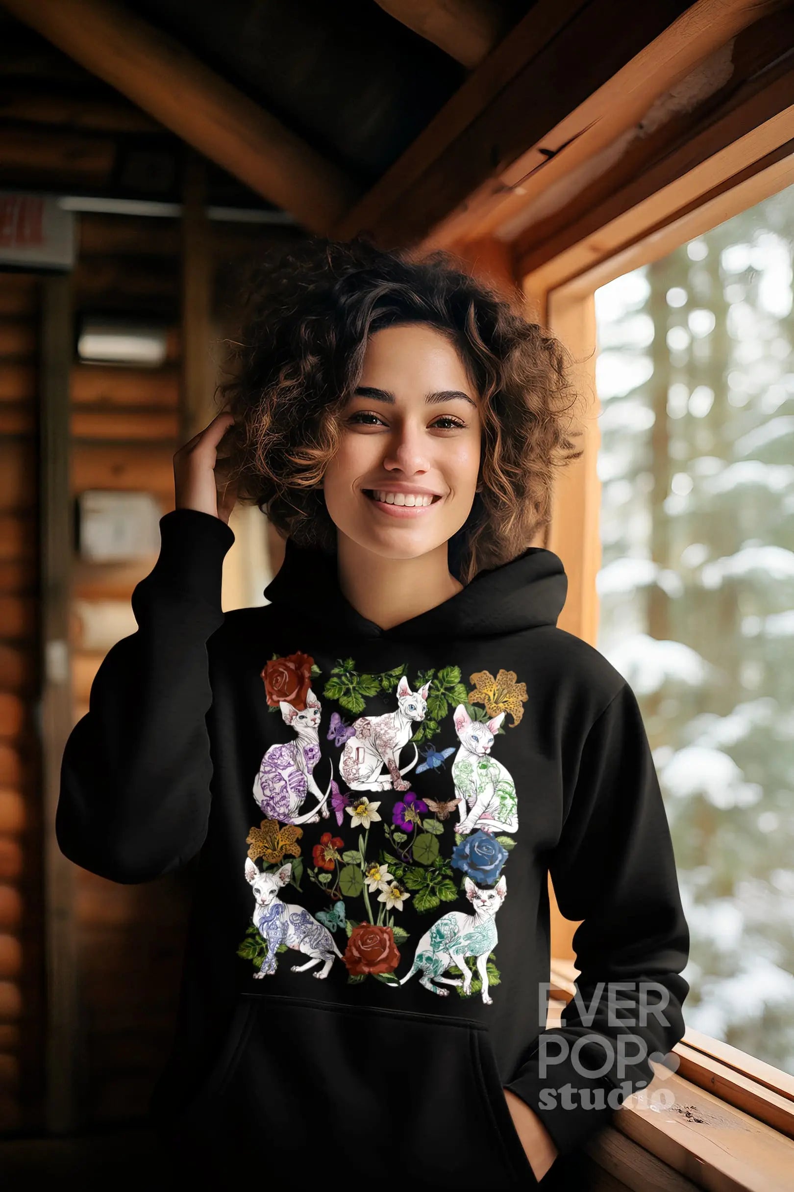 Tattoo Cat Graphic Tee Shirt, Hoodie Sweatshirt