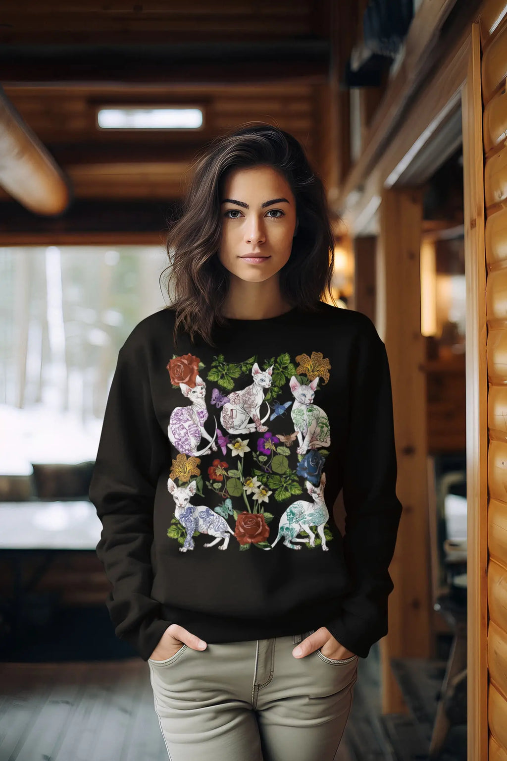 Tattoo Cat Graphic Tee Shirt, Hoodie Sweatshirt